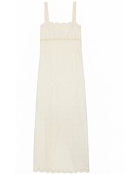 SOLAQUA - Mila Embroidered Cotton Midi Dress - Lyst