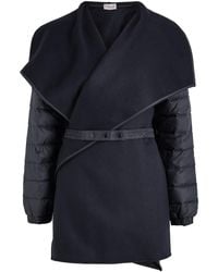 Moncler - Quilted Wool Cape Coat - Lyst