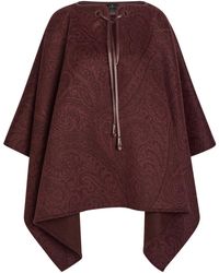 Etro - Paisley-Print Wool-Blend Cape - Lyst