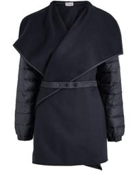 Moncler - Quilted Wool Cape Coat - Lyst