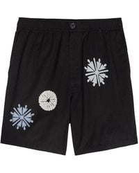 Wax London - Kurt Embroidered Cotton And Linen-Blend Shorts - Lyst
