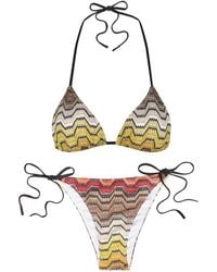 Missoni - Patterned Metallic-Knit Bikini - Lyst