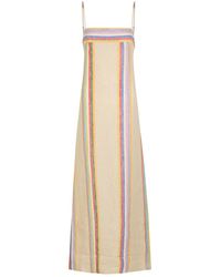 STAUD - Laura Striped Linen Maxi Dress - Lyst