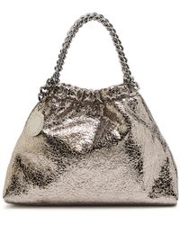 Stella McCartney - Falabella Mini Drawstring Metallic Faux-Leather Cross-Body Bag - Lyst