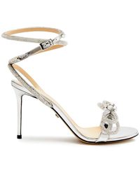 Mach & Mach - Double Bow 95 Metallic Leather Sandals - Lyst