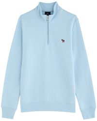 Paul Smith - Logo-Appliquéd Half-Zip Cotton Sweatshirt - Lyst