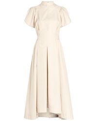 3.1 Phillip Lim - Pleated Cotton-Blend Poplin Midi Dress - Lyst