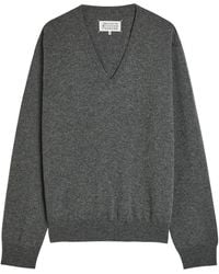 Maison Margiela - V-Neck Wool Jumper - Lyst