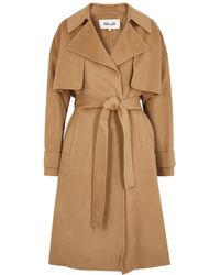 dvf fann wool belted coat