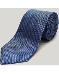 Harvie & Hudson - Royal Blue Plain Woven Silk Tie - Lyst