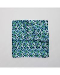 Harvie & Hudson - Green And Blue Petals Printed Silk Hank - Lyst
