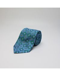 Harvie & Hudson - Green Abstract Woven Silk Tie - Lyst
