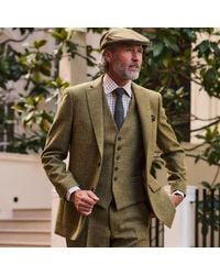 Harvie & Hudson - Olive Green Check Wool Jacket - Lyst