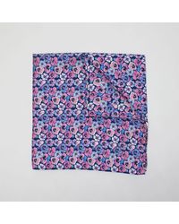 Harvie & Hudson - Pink And Blue Petals Printed Silk Hank - Lyst
