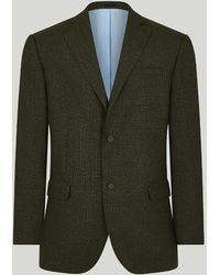 Harvie & Hudson - Dark Green Marl Wool And Linen Jacket - Lyst