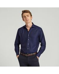 Harvie & Hudson - Navy Cotton Casual Shirt - Lyst