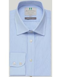 Harvie & Hudson - Blue Fine Stripe Bc Classic Fit Shirt - Lyst