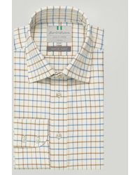 Harvie & Hudson - Blue And Brown Country Check Bc Classic Fit Shirt - Lyst