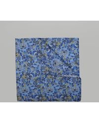 Harvie & Hudson - Sky Blue Large Floral Printed Silk Hank - Lyst