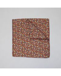 Harvie & Hudson - Red Small Floral Printed Silk Hank - Lyst