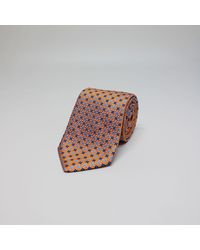 Harvie & Hudson - Orange Diamonds Woven Silk Tie - Lyst