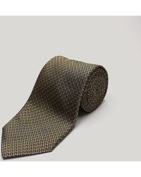 Harvie & Hudson - Gold Geometric Woven Silk Tie - Lyst