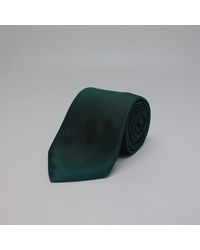 Harvie & Hudson - Green Plain Woven Silk Tie - Lyst