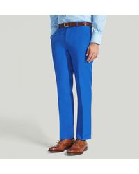 Harvie & Hudson - Bright Blue Plain Linen Trouser - Lyst