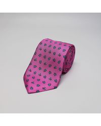Harvie & Hudson - Pink Ladybirds Printed Silk Tie - Lyst