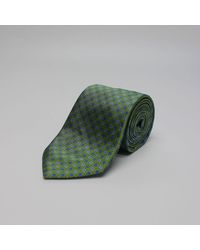 Harvie & Hudson - Olive Green Boxes Woven Silk Tie - Lyst