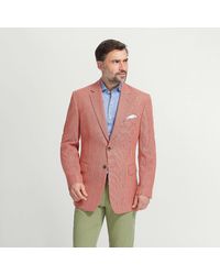 Harvie & Hudson - Burnt Orange Textured Wool Jacket - Lyst
