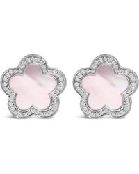 Haus of Brilliance - 14K Mother Of Pearl And 1/5 Cttw Diamond Halo Star Stud Earrings - Lyst