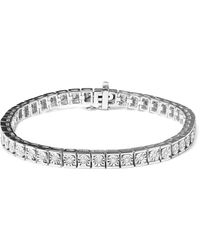 Haus of Brilliance - 925 Sterling 1/4 Cttw Miracle Set Diamond And Bead Link 7.25" Tennis Bracelet (I-J Color, I2-I3 Clarity) - Lyst