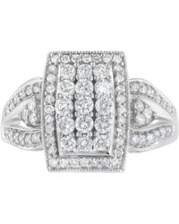 Haus of Brilliance - 10K 1.0 Cttw Diamond Rectangular Cushion Shaped Cluster Halo Flared Band Cocktail Fashion Ring (H-I Color, Si2-I1 Clarity) - Lyst