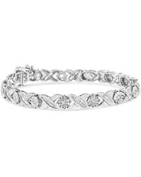 Haus of Brilliance - 925 Sterling 1.0 Cttw Round-Brilliant And Baguette Cut Diamond Miracle-Set X-Link 7" Tennis Bracelet (I-J Color, I2-I3 Clarity) - Lyst