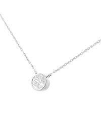 Haus of Brilliance - Ags Certified 10K 1/3 Cttw Bezel Set Round Diamond Solitaire 16-18" Adjustable Pendant Necklace (I-J Color, Si1-Si2 Clarity) - Lyst
