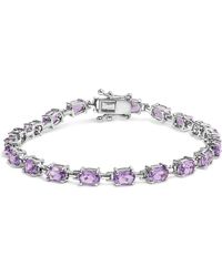 Haus of Brilliance - 925 Sterling 8 1/2 Cttw Oval Shaped Amethyst Link Bracelet - Lyst