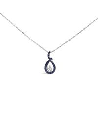 Haus of Brilliance - 925 Sterling Created And Sapphire Teardrop Shaped Pendant Necklace - Lyst