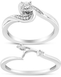 Haus of Brilliance - 925 Sterling 1/10 Cttw Diamond Swirl And Bypass Bridal Set Ring And Band (I-J Color, I3 Clarity) - Lyst