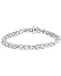 Haus of Brilliance - 925 Sterling 1.0 Cttw Diamond Miracle-Plate Open Quatrefoil Flower Circle-Link 7" Tennis Bracelet (I-J Color, I3 Clarity) - Lyst