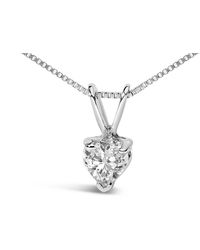 Haus of Brilliance - 14K 1/4 Cttw 3-Prong Set Heart Shaped Solitaire Lab Grown Diamond 18" Pendant Necklace (F-G Color, Vs2-Si1 Clarity) - Lyst