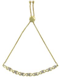 Haus of Brilliance - 10K Over .925 Sterling 1/10 Cttw Diamond Heart And X-Link 6”-9” Adjustable Bolo Bracelet (H-I Color, I2-I3 Clarity) - Lyst