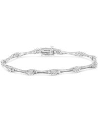 Haus of Brilliance - 925 Sterling 1/4 Cttw Diamond Miracle-Set Flared-Bar 7" Link-Style Tennis Bracelet (I-J Color, I3 Clarity) - Lyst