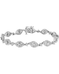 Haus of Brilliance - 925 Sterling 2 1/2 Cttw Diamond Pear Shaped And Bezel Link Bracelet (I-J Color, I2-I3 Clarity) - Lyst