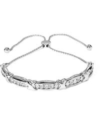 Haus of Brilliance - 925 Sterling 1/10 Cttw Diamond X Link Bolo Bracelet (I-J Color, I2-I3 Clarity) - Lyst