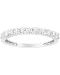 Haus of Brilliance - Igi Certified 1/2 Cttw Diamond 10K Prong Set Fluted Band Style Ring (I-J Color, I2-I3 Clarity) - Lyst