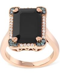 Haus of Brilliance - 14K 15X10 Mm Emerald-Cut Onyx And 1/5 Cttw And Diamond Halo Cocktail Ring (G-H Color, Si1-Si2 Clarity)- Size 7 - Lyst