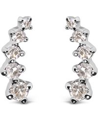 Haus of Brilliance - 10K 1/10 Cttw Diamond Journey Style Climber Stud Earrings (H-I Color, I1-I2 Clarity) - Lyst