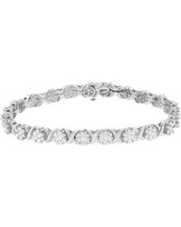 Haus of Brilliance - 14K 4 7/8 Cttw Round Brilliant-Cut Diamond Round Cluster & X-Link 7" Tennis Bracelet (I-J Color, Si2-I1 Clarity) - Lyst