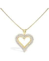Haus of Brilliance - 10K Plated .925 Sterling 1.00 Cttw Diamond Heart 18" Pendant Necklace (I-J Color, I2-I3 Clarity) - Lyst